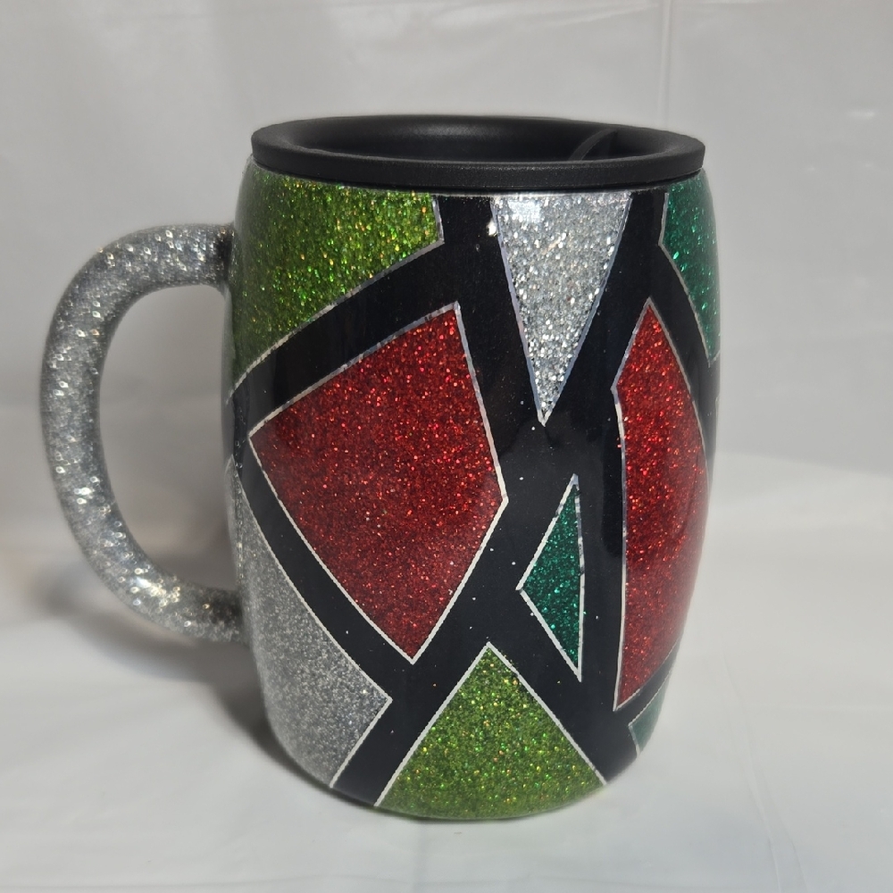 14oz Colorful Christmas Glitter Mug